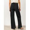 image:imageEVALESS Womens High Waisted Wide Leg Stretchy Denim PantsBlack