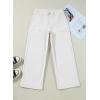 image:imageEVALESS Womens High Waisted Wide Leg Stretchy Denim PantsWhite