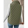 image:imageEVALESS Womens Puffer Vest Lightweight Stand Collar Sleeveless Cropped Quilted Jackets Button Fall Zip Up Coat OuterwearVineyard Green