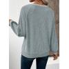 image:imageEVALESS Womens Spring Fashion 2026 Womens Long Sleeve Shirts Patchwork Button Up V Neck Sweatshirt Casual Pullover TopsMyosotis