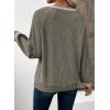 image:imageEVALESS Womens Spring Fashion 2026 Womens Long Sleeve Shirts Patchwork Button Up V Neck Sweatshirt Casual Pullover TopsSimply Taupe