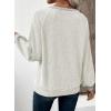 image:imageEVALESS Womens Spring Fashion 2026 Womens Long Sleeve Shirts Patchwork Button Up V Neck Sweatshirt Casual Pullover TopsWhite