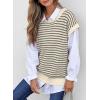 image:imageEVALESS Womens Sweater Vest Striped Pullover Tank Top Round Neck Cap Sleeve Lightweight 2026 Summer Casual ClothesApricot Stripe