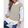 image:imageEVALESS Womens Sweater Vest Striped Pullover Tank Top Round Neck Cap Sleeve Lightweight 2026 Summer Casual ClothesApricot Stripe