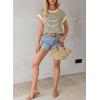 image:imageEVALESS Womens Sweater Vest Striped Pullover Tank Top Round Neck Cap Sleeve Lightweight 2026 Summer Casual ClothesApricot Stripe