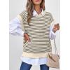 image:imageEVALESS Womens Sweater Vest Striped Pullover Tank Top Round Neck Cap Sleeve Lightweight 2026 Summer Casual ClothesApricot Stripe
