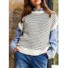 image:imageEVALESS Womens Sweater Vest Striped Pullover Tank Top Round Neck Cap Sleeve Lightweight 2026 Summer Casual ClothesBlack Stripe