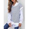 image:imageEVALESS Womens Sweater Vest Striped Pullover Tank Top Round Neck Cap Sleeve Lightweight 2026 Summer Casual ClothesBlue Stripe