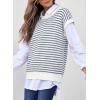 image:imageEVALESS Womens Sweater Vest Striped Pullover Tank Top Round Neck Cap Sleeve Lightweight 2026 Summer Casual ClothesBlue Stripe