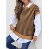 image:imageEVALESS Womens Sweater Vest Striped Pullover Tank Top Round Neck Cap Sleeve Lightweight 2026 Summer Casual ClothesBrown Stripe