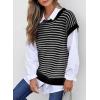 image:imageEVALESS Womens Sweater Vest Striped Pullover Tank Top Round Neck Cap Sleeve Lightweight 2026 Summer Casual ClothesColor Black Stripe