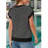 image:imageEVALESS Womens Sweater Vest Striped Pullover Tank Top Round Neck Cap Sleeve Lightweight 2026 Summer Casual ClothesColor Black Stripe