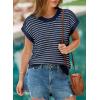image:imageEVALESS Womens Sweater Vest Striped Pullover Tank Top Round Neck Cap Sleeve Lightweight 2026 Summer Casual ClothesDark Blue Stripe