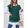 image:imageEVALESS Womens Sweater Vest Striped Pullover Tank Top Round Neck Cap Sleeve Lightweight 2026 Summer Casual ClothesDark Green Stripe