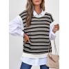 image:imageEVALESS Womens Sweater Vest Striped Pullover Tank Top Round Neck Cap Sleeve Lightweight 2026 Summer Casual ClothesDusty Black Stripe