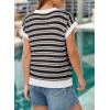 image:imageEVALESS Womens Sweater Vest Striped Pullover Tank Top Round Neck Cap Sleeve Lightweight 2026 Summer Casual ClothesDusty Black Stripe