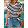 image:imageEVALESS Womens Sweater Vest Striped Pullover Tank Top Round Neck Cap Sleeve Lightweight 2026 Summer Casual ClothesDusty Blue Stripe