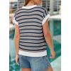 image:imageEVALESS Womens Sweater Vest Striped Pullover Tank Top Round Neck Cap Sleeve Lightweight 2026 Summer Casual ClothesDusty Blue Stripe
