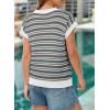image:imageEVALESS Womens Sweater Vest Striped Pullover Tank Top Round Neck Cap Sleeve Lightweight 2026 Summer Casual ClothesDusty Gray Stripe