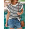 image:imageEVALESS Womens Sweater Vest Striped Pullover Tank Top Round Neck Cap Sleeve Lightweight 2026 Summer Casual ClothesDusty Gray Stripe