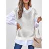 image:imageEVALESS Womens Sweater Vest Striped Pullover Tank Top Round Neck Cap Sleeve Lightweight 2026 Summer Casual ClothesGray Stripe
