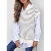 image:imageEVALESS Womens Sweater Vest Striped Pullover Tank Top Round Neck Cap Sleeve Lightweight 2026 Summer Casual ClothesGray Stripe
