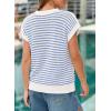 image:imageEVALESS Womens Sweater Vest Striped Pullover Tank Top Round Neck Cap Sleeve Lightweight 2026 Summer Casual ClothesLight Blue Stripe