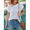 image:imageEVALESS Womens Sweater Vest Striped Pullover Tank Top Round Neck Cap Sleeve Lightweight 2026 Summer Casual ClothesLight Blue Stripe
