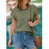 image:imageEVALESS Womens Sweater Vest Striped Pullover Tank Top Round Neck Cap Sleeve Lightweight 2026 Summer Casual ClothesMoss Green Stripe