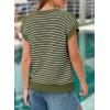 image:imageEVALESS Womens Sweater Vest Striped Pullover Tank Top Round Neck Cap Sleeve Lightweight 2026 Summer Casual ClothesMoss Green Stripe