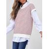 image:imageEVALESS Womens Sweater Vest Striped Pullover Tank Top Round Neck Cap Sleeve Lightweight 2026 Summer Casual ClothesRed Stripe
