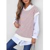 image:imageEVALESS Womens Sweater Vest Striped Pullover Tank Top Round Neck Cap Sleeve Lightweight 2026 Summer Casual ClothesRed Stripe