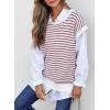 image:imageEVALESS Womens Sweater Vest Striped Pullover Tank Top Round Neck Cap Sleeve Lightweight 2026 Summer Casual ClothesRed Stripe