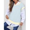 image:imageEVALESS Womens Sweater Vest Striped Pullover Tank Top Round Neck Cap Sleeve Lightweight 2026 Summer Casual ClothesSky Blue Stripe