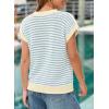 image:imageEVALESS Womens Sweater Vest Striped Pullover Tank Top Round Neck Cap Sleeve Lightweight 2026 Summer Casual ClothesSky Blue Stripe