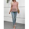 image:imageEVALESS Womens Tank Tops Casual Summer Waffle Knit Lace Crochet Boho Crewneck Sleeveless Loose Vacation Beach Vest ShirtsSepia Rose