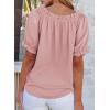 image:imageEVALESS Womens Tops Off The Shoulder Blouses for Women Dressy Casual Cute Puff Sleeve T Shirts Fashion 2026Apricot Pink