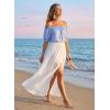 image:imageEVALESS Womens Tops Off The Shoulder Blouses for Women Dressy Casual Cute Puff Sleeve T Shirts Fashion 2026Beau Blue