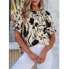 image:imageEVALESS Womens Tops Off The Shoulder Blouses for Women Dressy Casual Cute Puff Sleeve T Shirts Fashion 2026Black Floral