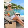 image:imageEVALESS Womens Tops Off The Shoulder Blouses for Women Dressy Casual Cute Puff Sleeve T Shirts Fashion 2026Turquoise Green