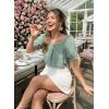 image:imageEVALESS Womens Tops Off The Shoulder Blouses for Women Dressy Casual Cute Puff Sleeve T Shirts Fashion 2026Turquoise Green