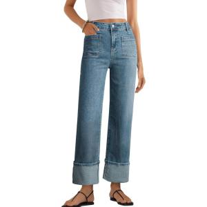 image:imageEVALESS Womens High Waisted Wide Leg JeansNavy Blue