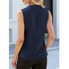 image:imageEVALESS Womens Lace Patchwork Tank Tops V Neck Casual Camisoles Sleeveless Business Work Blouses Dressy Summer ShirtsDark Blue