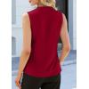 image:imageEVALESS Womens Lace Patchwork Tank Tops V Neck Casual Camisoles Sleeveless Business Work Blouses Dressy Summer ShirtsFiery Red