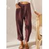 image:imageEVALESS Corduroy Pants for Women Casual Elastic High Waisted Straight Leg Baggy Pants Loose Comfy Trousers with PocketsA Red