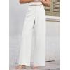 image:imageEVALESS Womens Linen Pants Summer High Waist Wide Leg Palazzo Pants Casual Trousers 2026 Beach Travel Vacation Outfits1a White