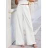 image:imageEVALESS Womens Linen Pants Summer High Waist Wide Leg Palazzo Pants Casual Trousers 2026 Beach Travel Vacation Outfits1a White