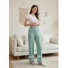 image:imageEVALESS Womens Linen Pants Summer High Waist Wide Leg Palazzo Pants Casual Trousers 2026 Beach Travel Vacation OutfitsMint Green