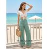 image:imageEVALESS Womens Linen Pants Summer High Waist Wide Leg Palazzo Pants Casual Trousers 2026 Beach Travel Vacation OutfitsMint Green