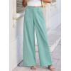 image:imageEVALESS Womens Linen Pants Summer High Waist Wide Leg Palazzo Pants Casual Trousers 2026 Beach Travel Vacation OutfitsMint Green